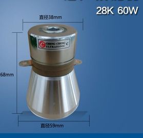 28K Frekuensi Piezoelektrik Ultrasonik Transduser 60W Bahan Daya Stainless Steel