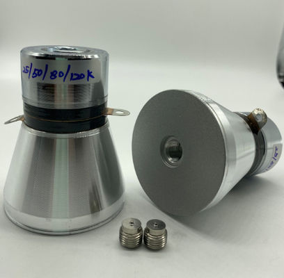 kualitas  80mm Ultrasonic Piezoelectric Transducer 25/50/80/120k Four Frequency Pabrik